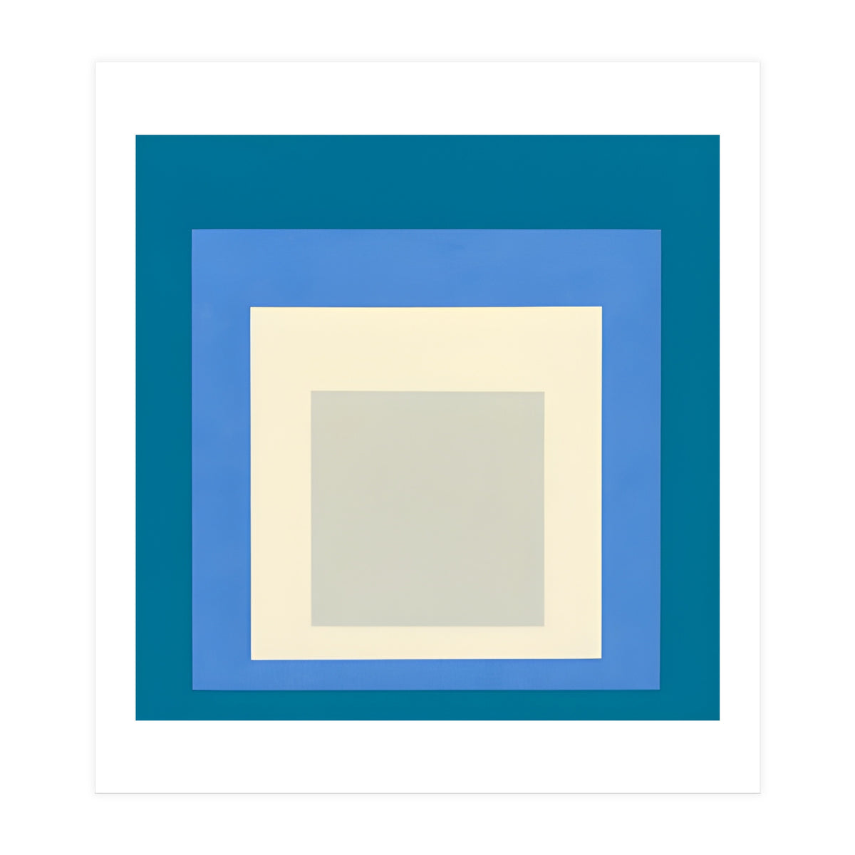 JOSEF ALBERS - HOMAGE TO THE SQUARE: BLUE WHITE GREY (Print Only)