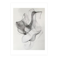Abstract Black And White Swirling Lines Art (Print Only)