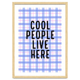 Cool People Live Here, Fun Playful Quote Print for Bright Happy Home Decor thumbnail