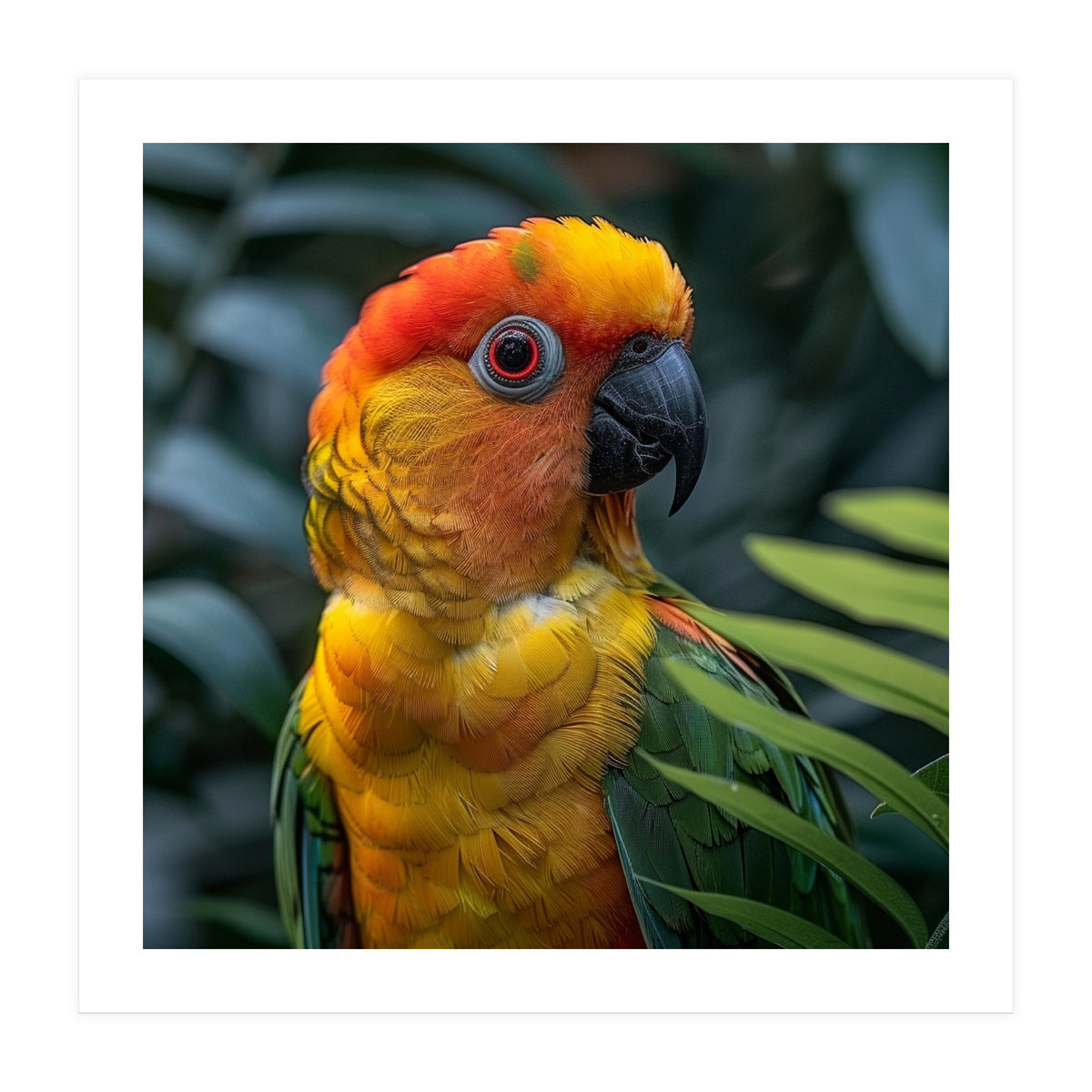 Close Up Of A Colorful Sun Conure Parrot (Print Only)