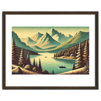Vintage Alpine Lake Poster