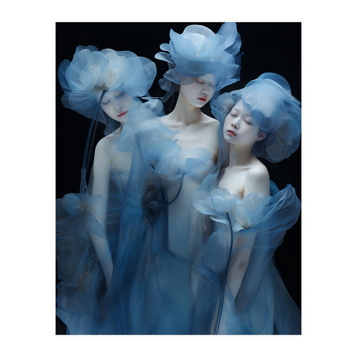 Adam247 Three Woman In Blue Costumes With Flowers In Their Hair A7e8c3e3 Cb3b 42a1 8296 B9a18a54076f Copy (Print Only)