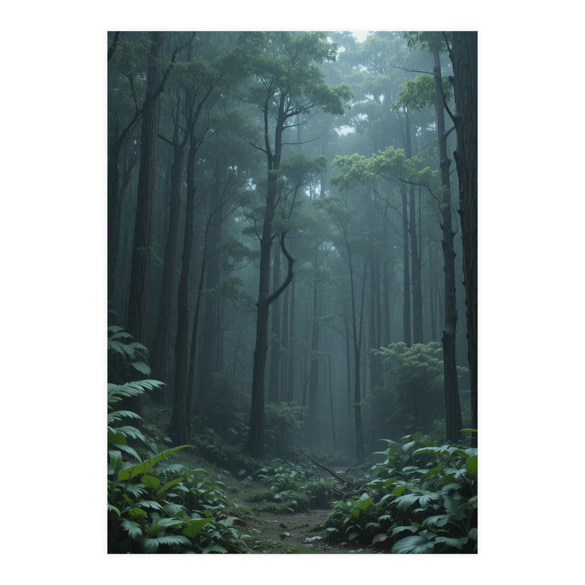 Ethereal Misty Forest in the Rain (Print Only)