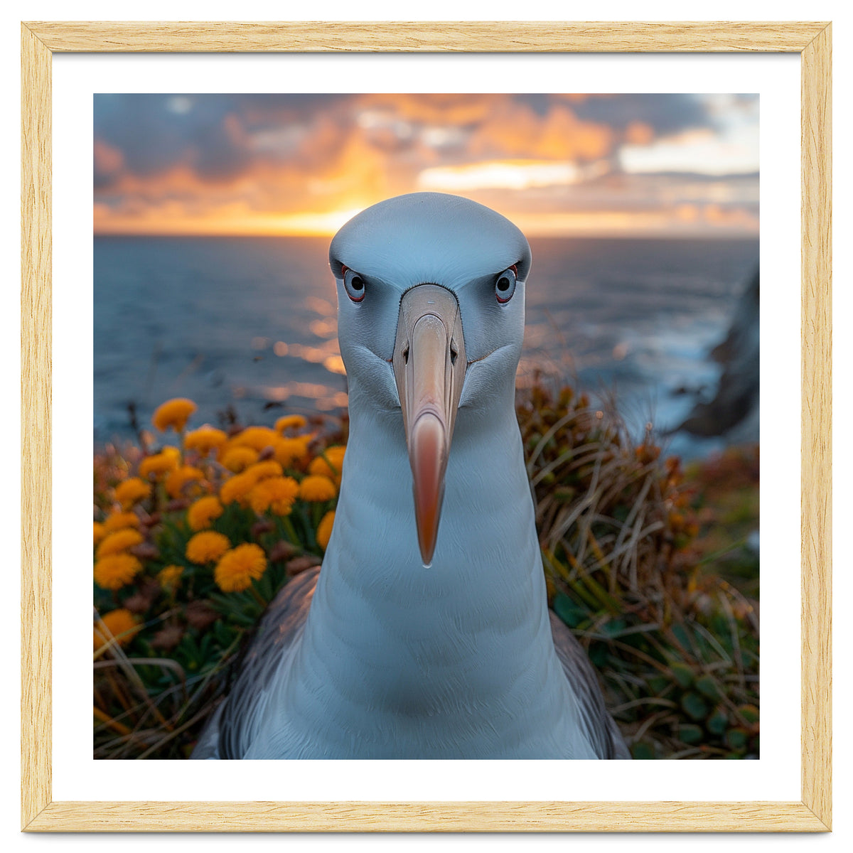 Albatross Bird With Intense Gaze By The Sea
