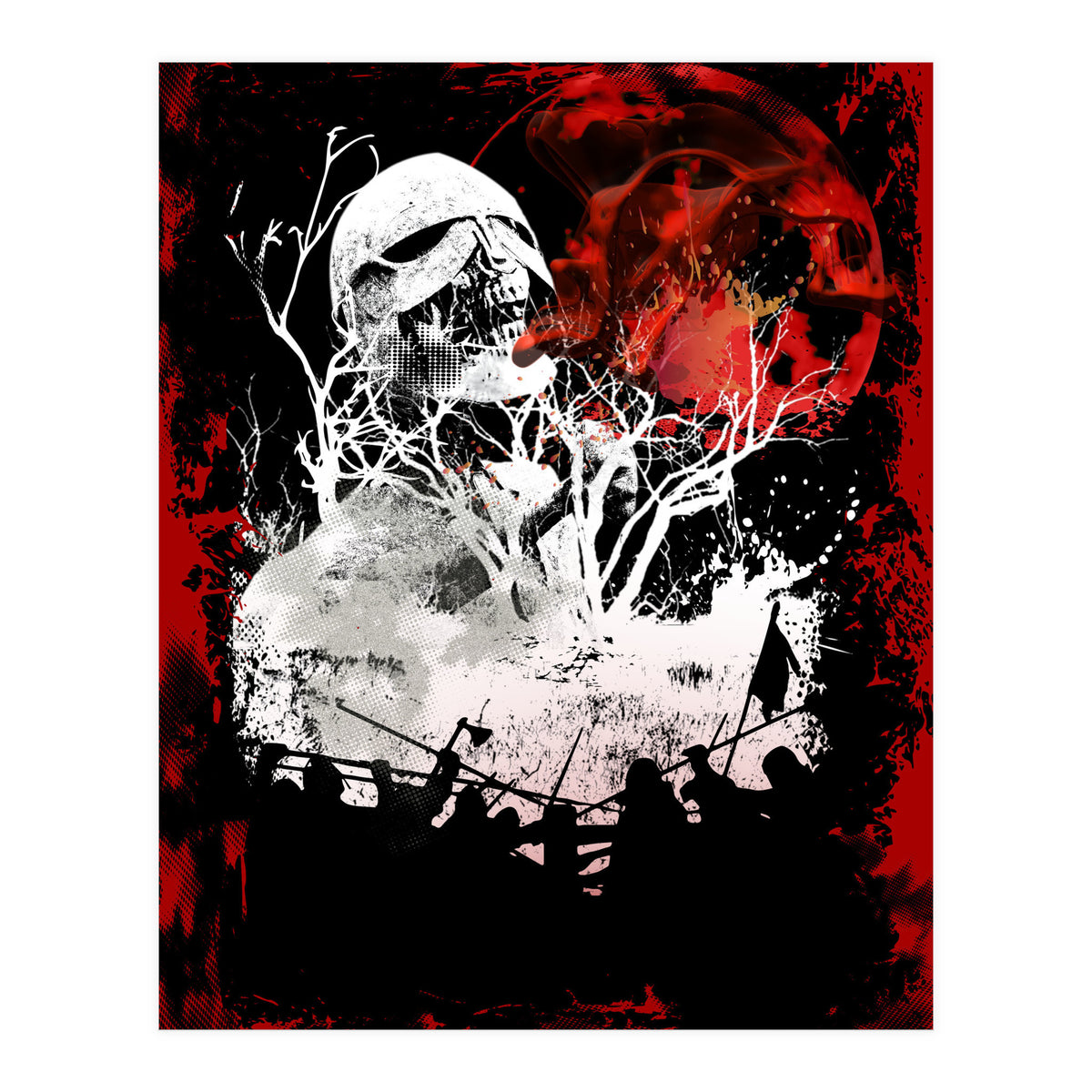 Viking Grinning Skull (Print Only)