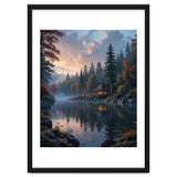 Serene Lakeside Retreat in Autumn Forest thumbnail