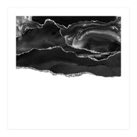 Black & Silver Agate Texture 05 (Print Only)