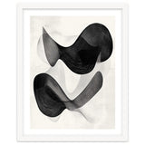 Abstract Black And White Flowing Organic Shapes With Texture thumbnail