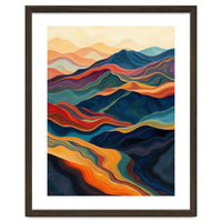 Abstract Mountain Landscape Art with Fluid Textures