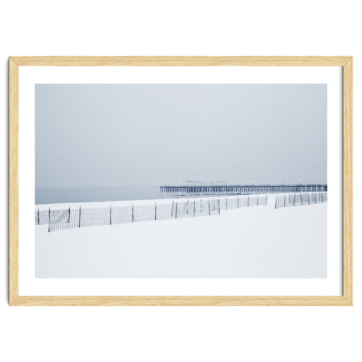 Pier in the winter seascape