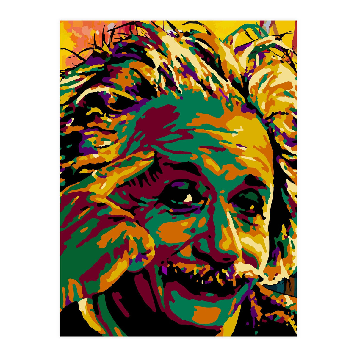 Albert Einstein Colorful Abstract 2 (Print Only)
