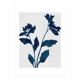 Indigo Blue Flower Silhouette 2 (Print Only) thumbnail