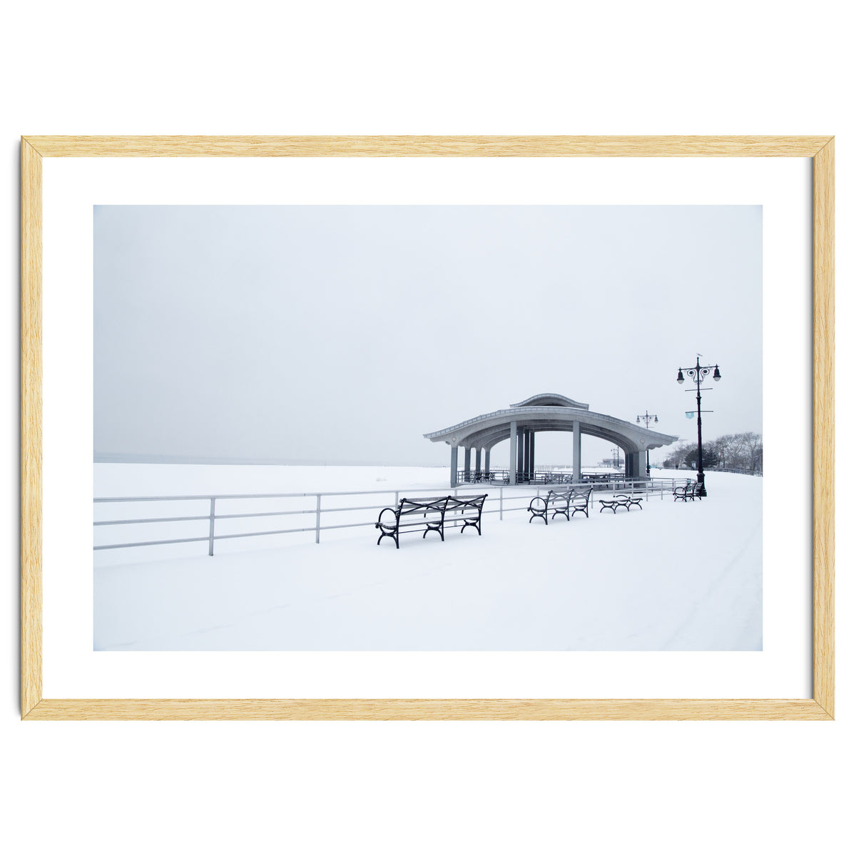 Benches in the Winter seascape