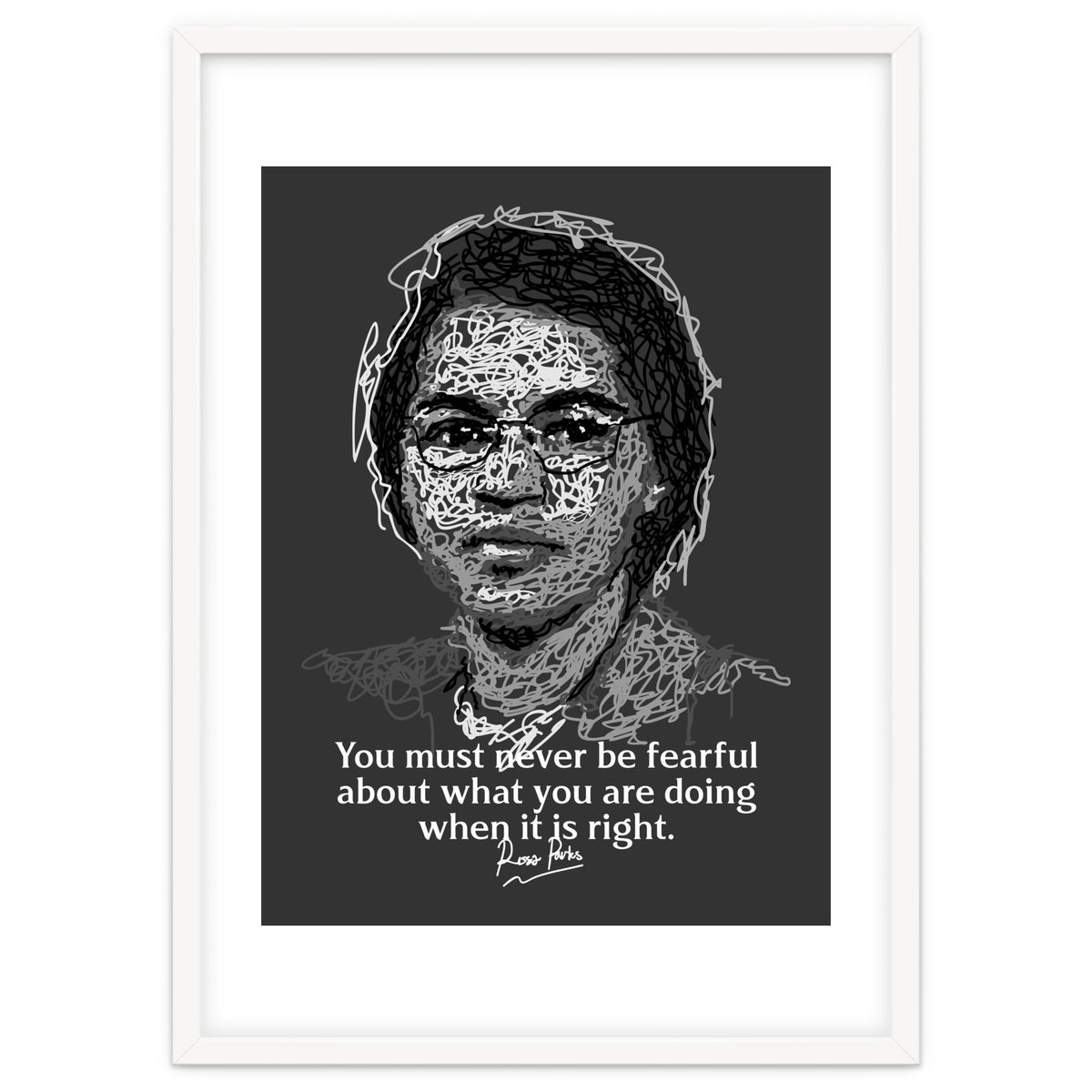 Rosa Parks  American Activist Legend in Scribble Art