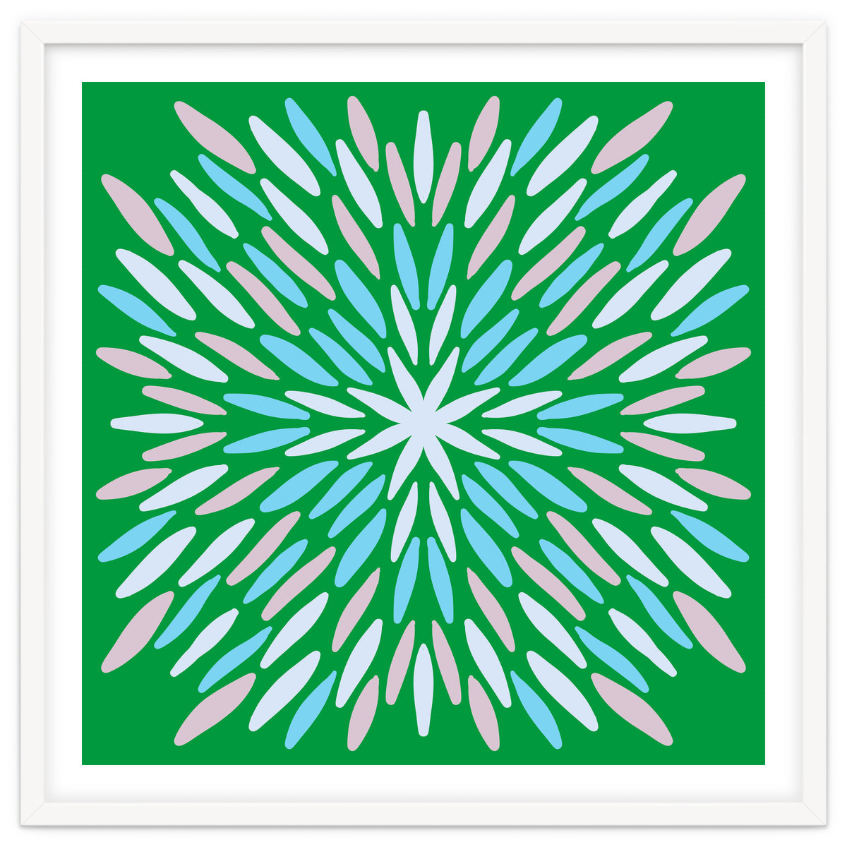 Petal Burst - green, blue, beige