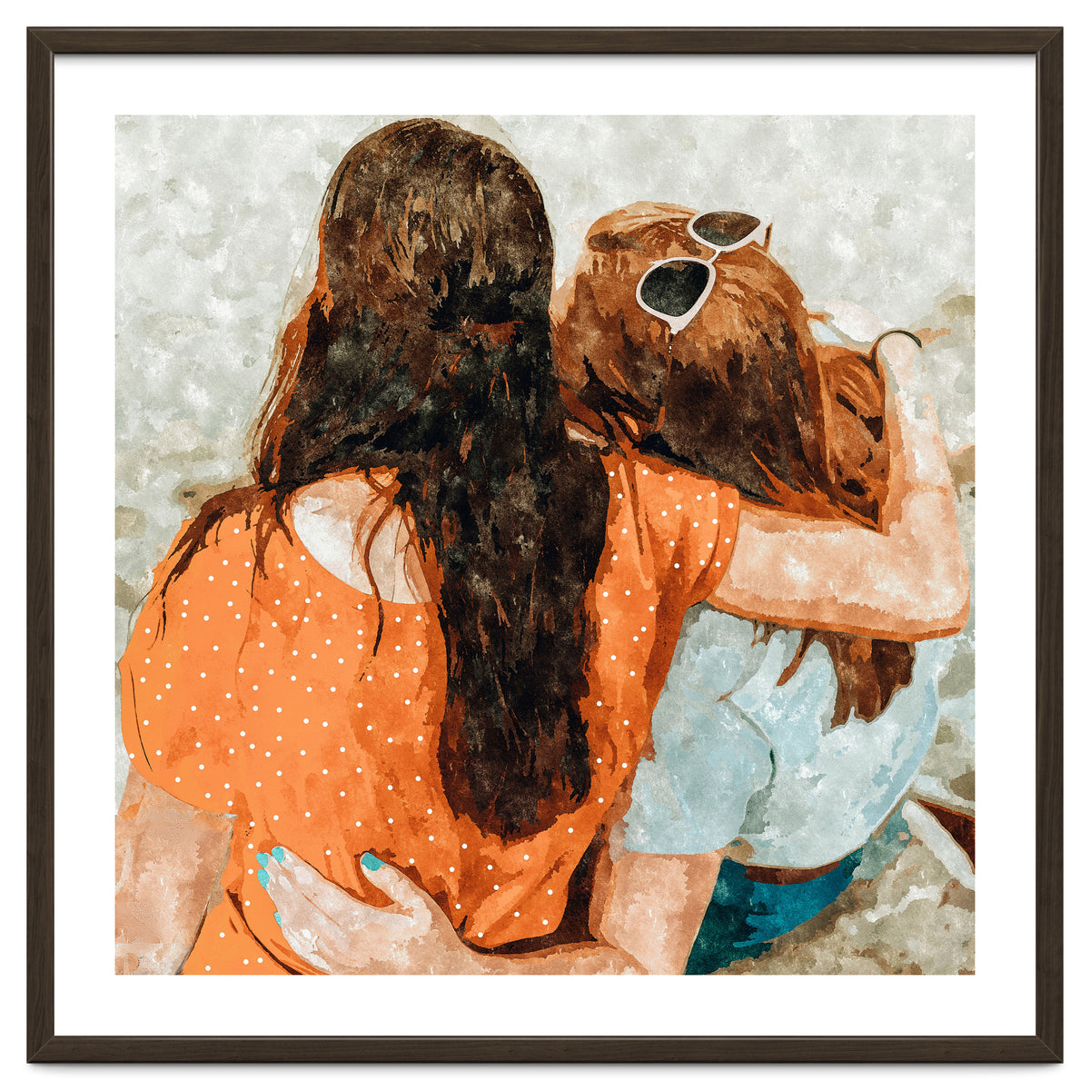 Soul Sisters | Modern Bohemian Friendship BFF Fashion | Friends Companion Summer Travel Painting