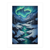 Ethereal Northern Lights: Arctic Winter Valley (Print Only)