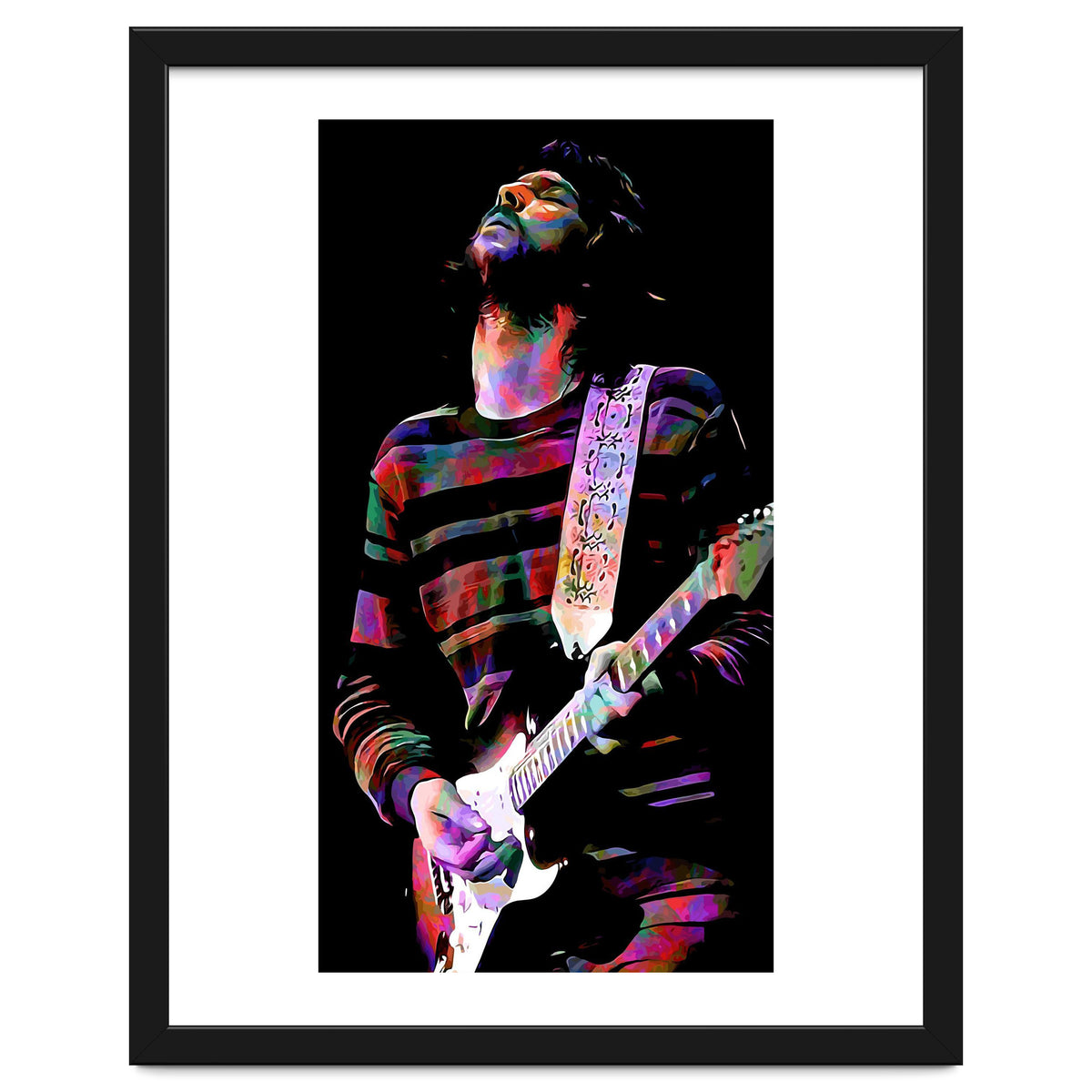 Eric Clapton American Rock and Blues Guitarist in Colorful
