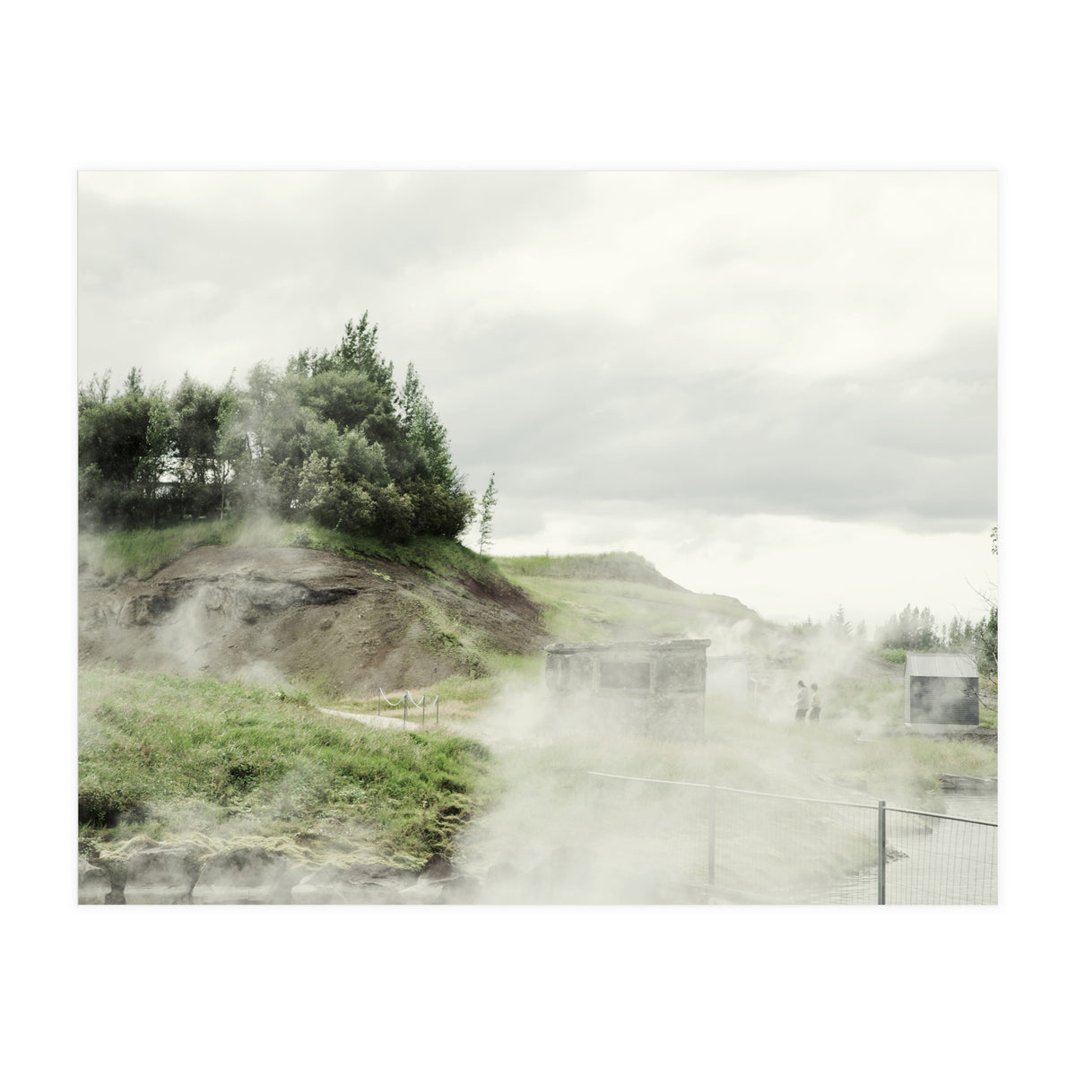 A natural hot spring landscape where steam rises - Iceland  (Print Only)