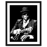 John Lee Hooker American Blues Guitarist in Grayscale thumbnail