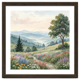 Serene Mountain Meadow Watercolor Landscape thumbnail