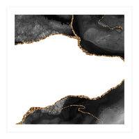 Black & Gold Agate Texture 09 (Print Only)