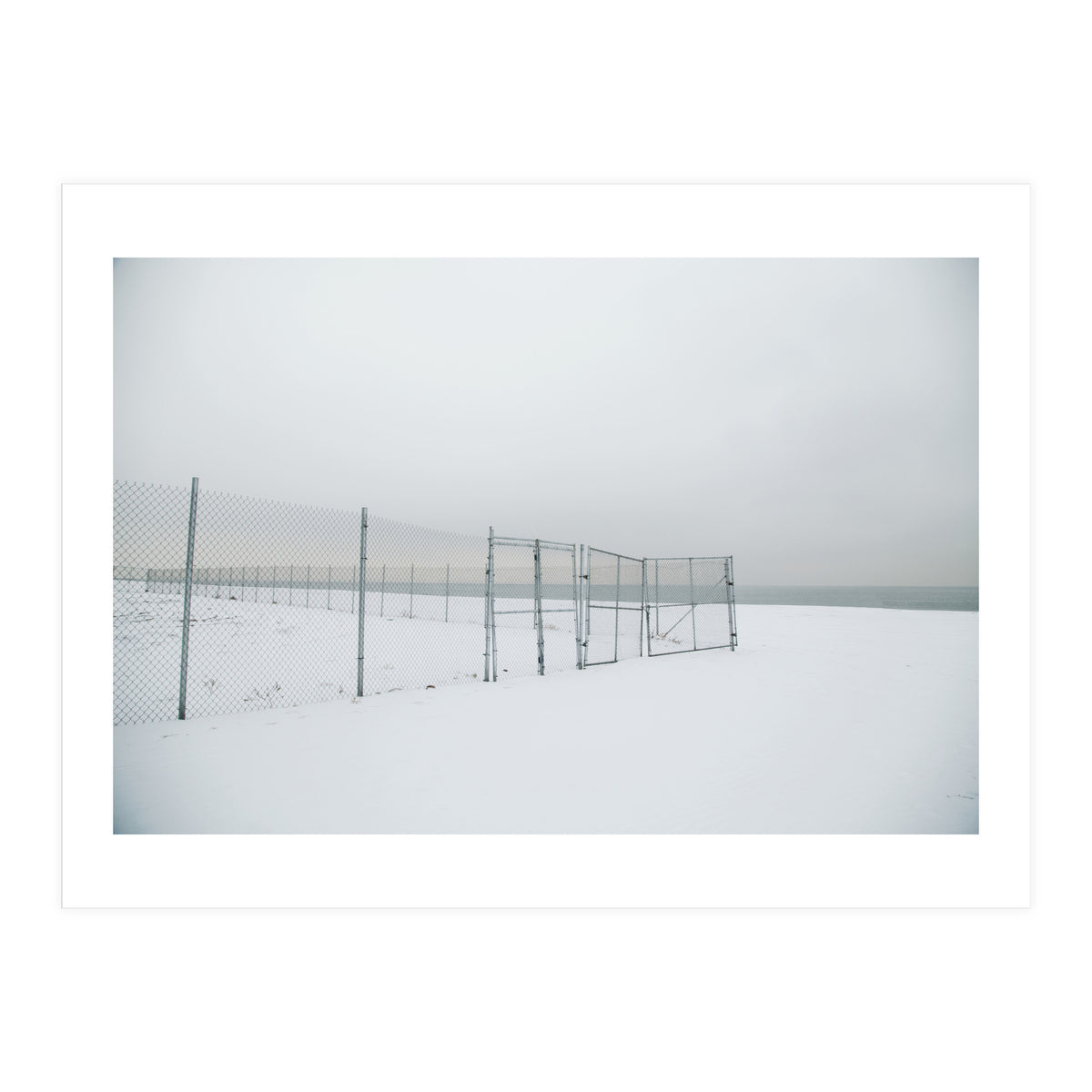 Fence in the Winter seascape (Print Only)