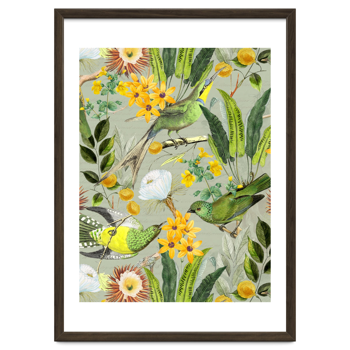 Tropical Birds in Exotic Jungle