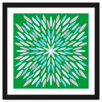 Petal Burst - green, blue, beige