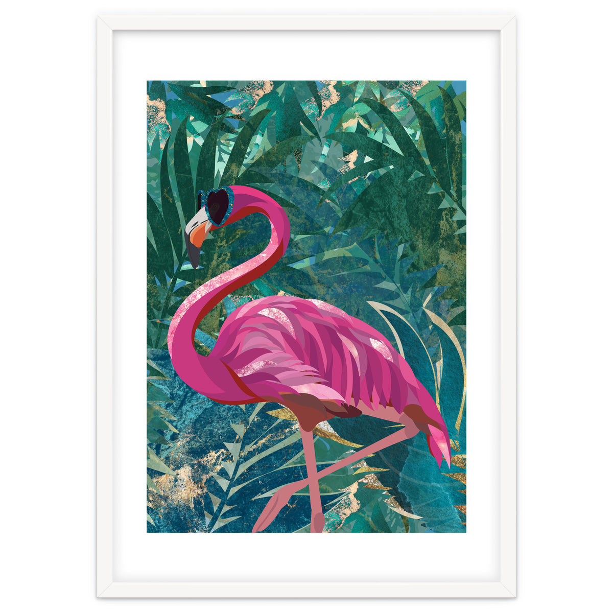 Flamingo in the jungle