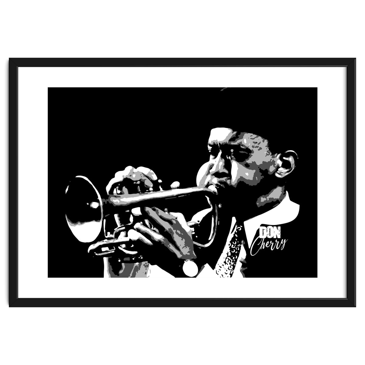 Don Cherry American Jazz Trumpeter in Grayscale