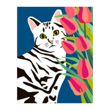 The Poser, Cat Cute Pet Animals Illustration, Pop Of Color Eclectic Pets Bohemian Contemporary Still Life (Print Only) thumbnail