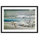 SNOW LANDSCAPE - JAPANESE ENGRAVING - 19TH CENTURY. thumbnail