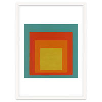 JOSEF ALBERS - HOMAGE TO THE SQUARE GREEN RED YELLOW ORANGE