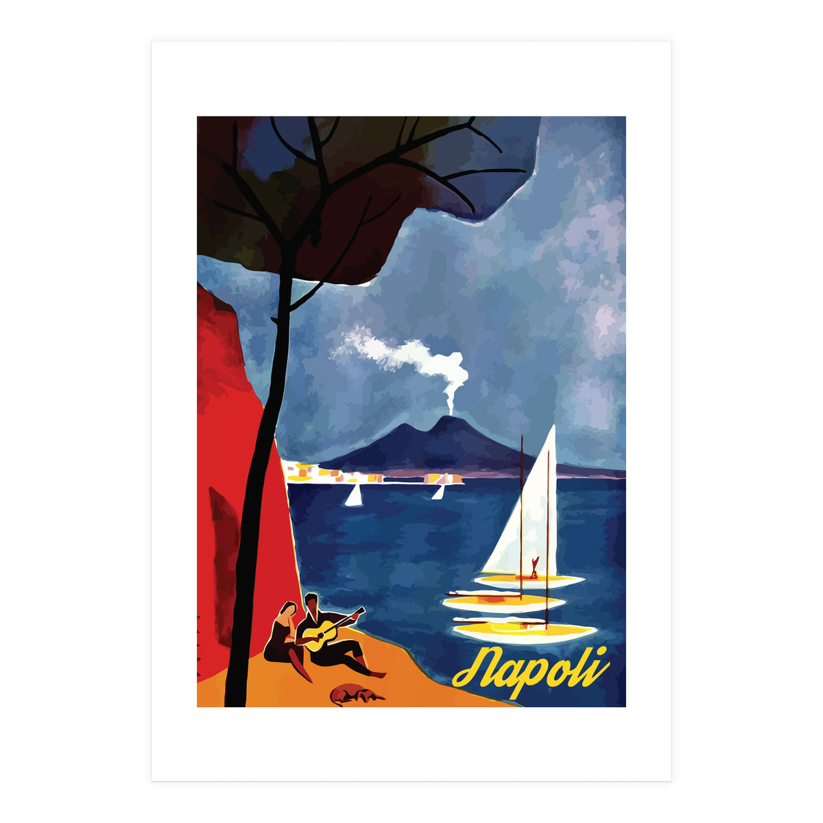 Napoli, Romantic Scene (Print Only)