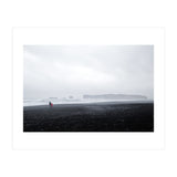 Family walking on the black sand beach - Iceland  (Print Only) thumbnail
