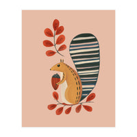 Squirrel In A Pink Autumn (Print Only)