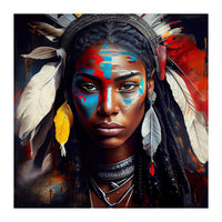 Powerful American Native Warrior Woman #2 (Print Only)