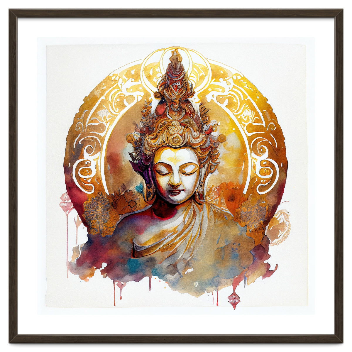 Golden Halo Buddha Portrait