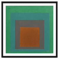 JOSEF ALBERS - HOMAGE TO THE SQUARE GREY BROWN GREEN