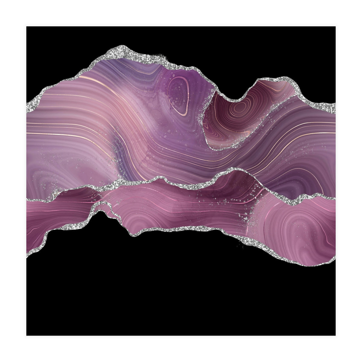 Mauve & Silver Agate Texture 04  (Print Only)