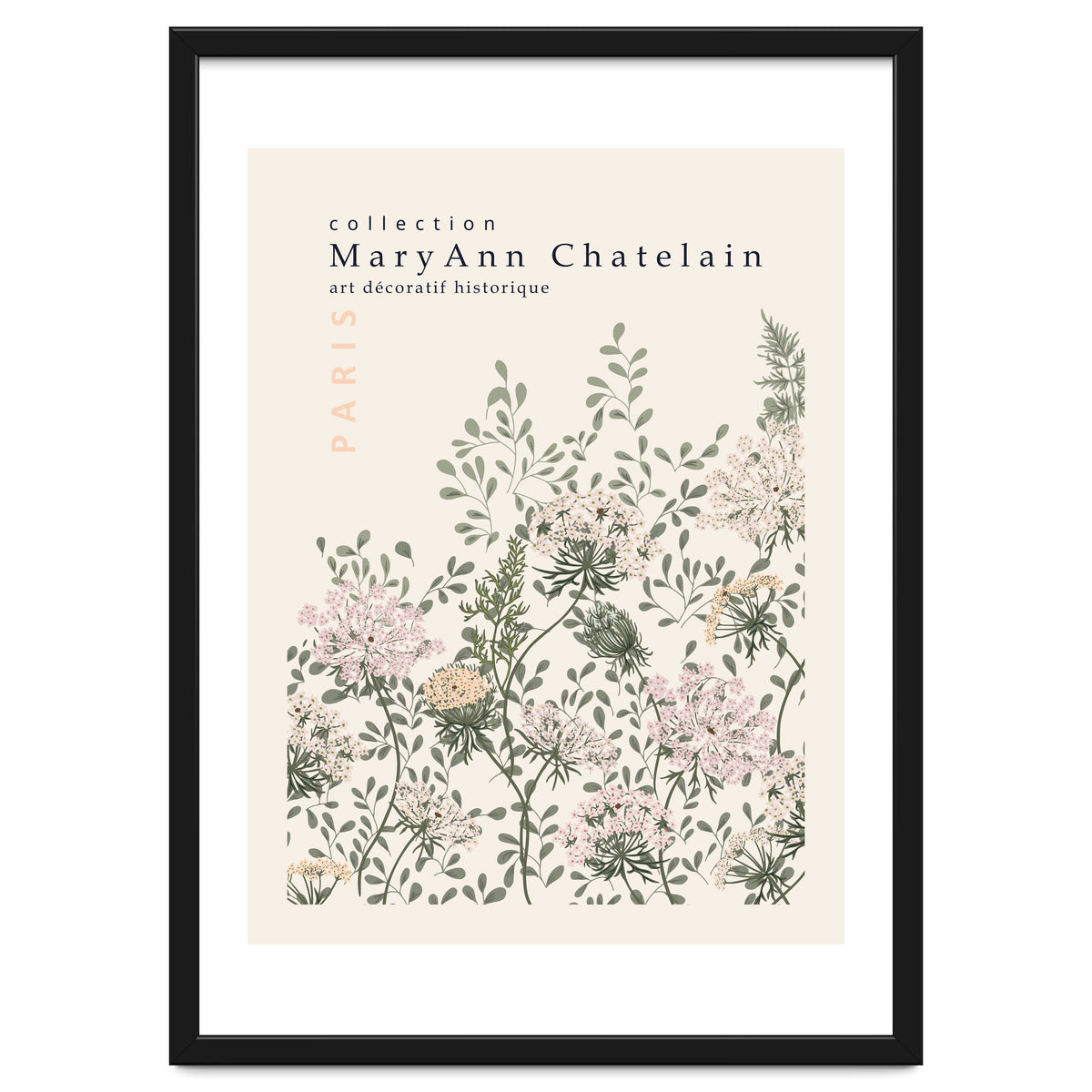 Historic decorative art Paris Queen Anne's lace