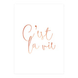 C'est la vie Rose Gold | Motivational Typography Quote Positivity | Handwritten Good Vibes Celebrate (Print Only) thumbnail