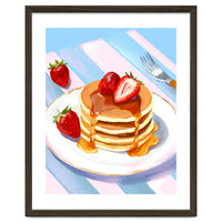 Handpainted Pancakes and Strawberries oil painting