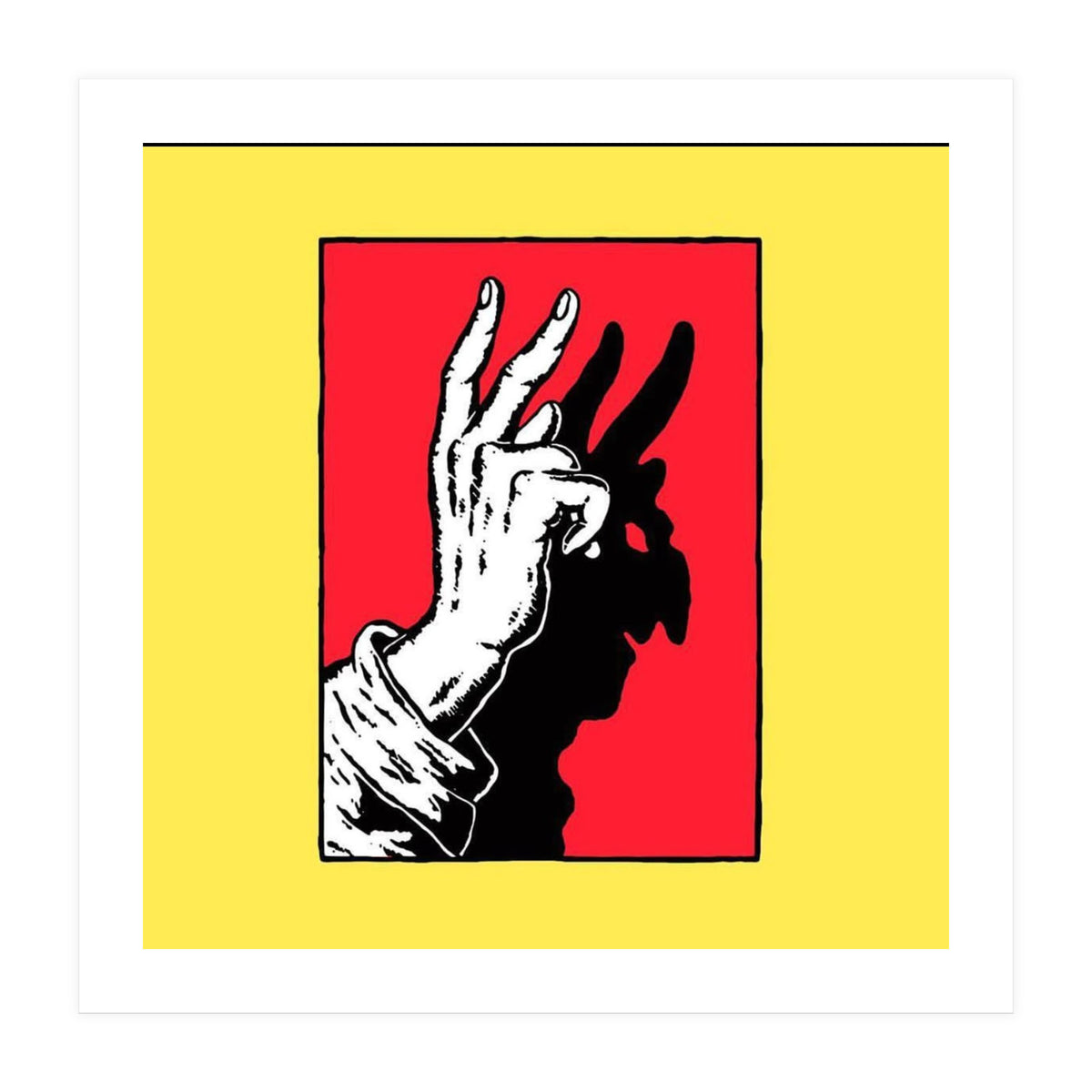 Hand Shadow Art – Peace & Freedom Illustration (Print Only)