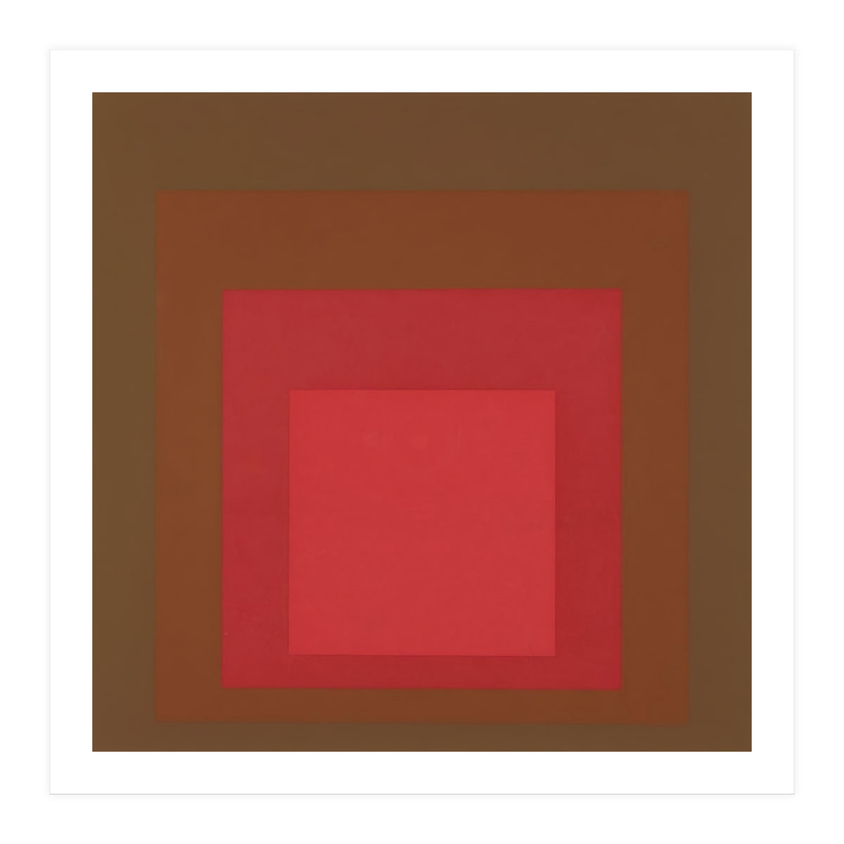 JOSEF ALBERS - HOMAGE TO THE SQUARE, RED, BROWN  (Print Only)
