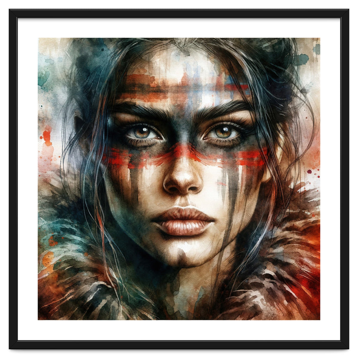 Watercolor Warrior Woman #2