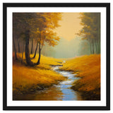 Golden Autumn Forest Path with Winding Creek thumbnail