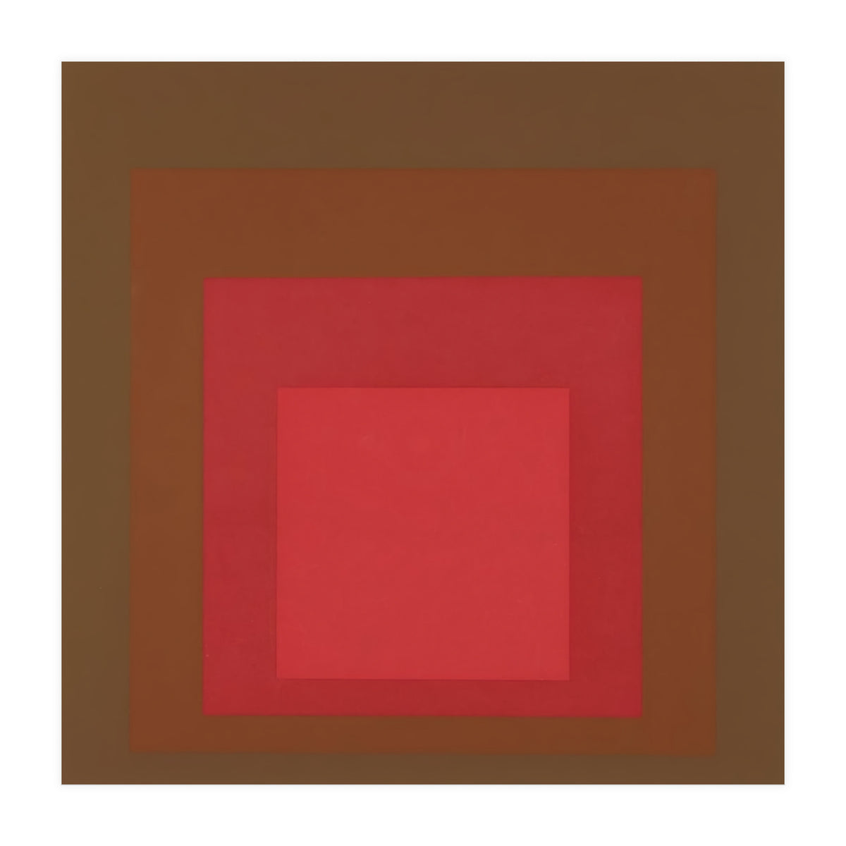 JOSEF ALBERS - HOMAGE TO THE SQUARE, RED, BROWN  (Print Only)