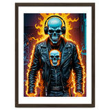 Fiery Skeleton Biker In Headphones thumbnail